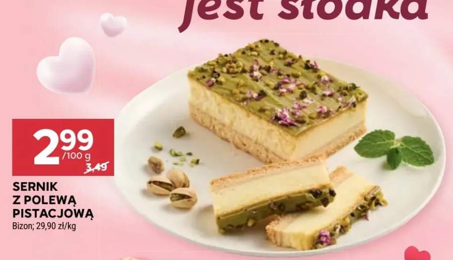 Sernik z polewą pistacjową