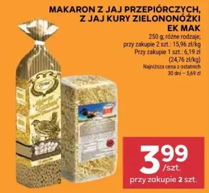 Makaron z jaj przepiórczych, z jaj kury zielononóżki różne rodzaje