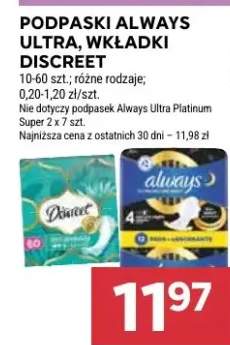 Podpaski Ultra, wkładki różne rodzaje