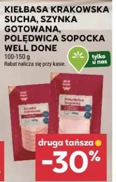 Kiełbasa krakowska sucha, szymka gotowana, podwawelska sopocka well done druga tańsza -30%