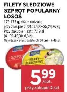 Filety śledziowe, szprot popularny łosoś