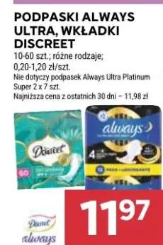 Podpaski Always Ultra, Wkładki Discreet