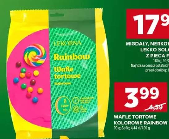 Wafle tortowe kolorowe rainbow