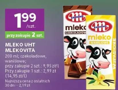 Mleko UHT czekoladowe, waniliowe