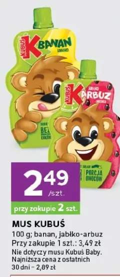 Mus banan, jabłko-arbuz