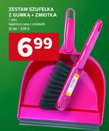 Zestaw szufelka z gumką + zmiotka