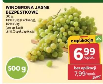 Winogrona jasne bezpestkowe