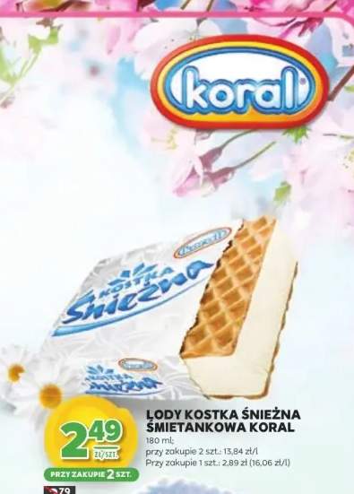 Lody kostka śnieżna śmietankowa