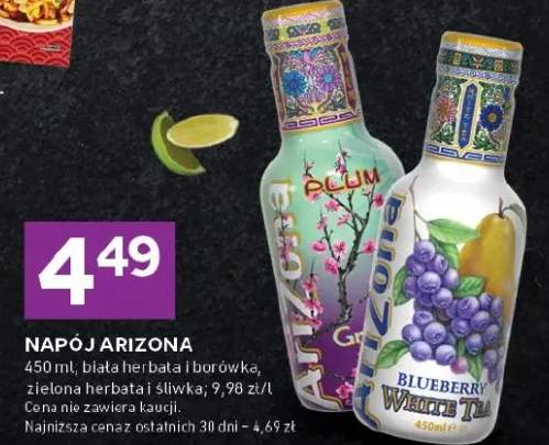 Napój Arizona biała herbata i borówka, zielona herbata i śliwka