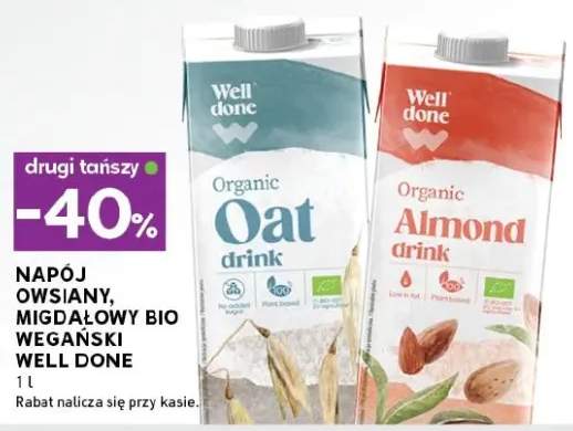 Napój owsiany, migdałowy bio wegański