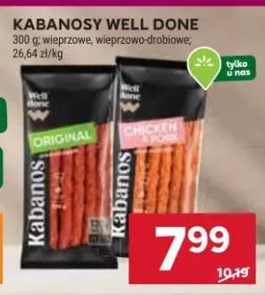 Kabanosy Well Done wieprzowe, wieprzowo-drobiowe