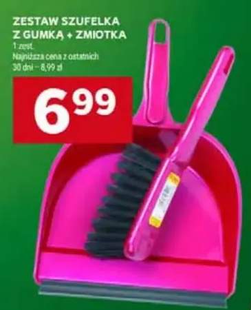 Zestaw szufelka z gumką + zmiotka