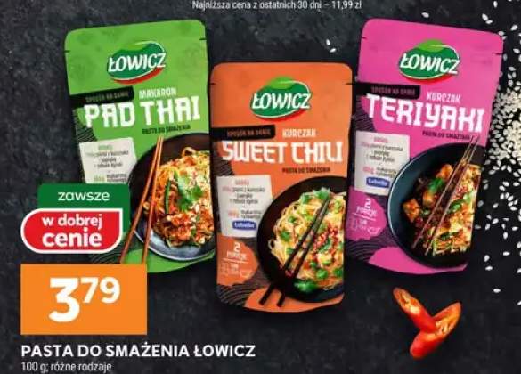 Pasta do smażenia pad thai, kurczak sweet chili, kurczak teriyaki