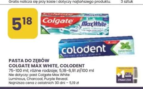 Pasta do zębów colgate max white, colodent różne rodzaje