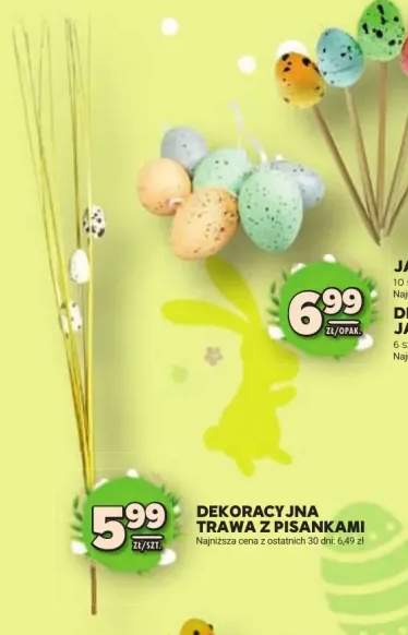 Dekoracyjna trawa z pisankami