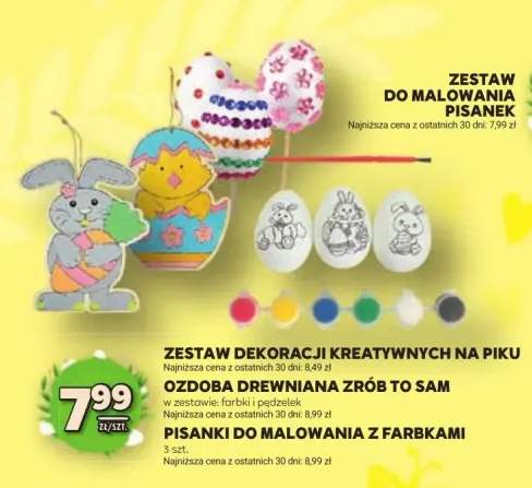 Zestaw dekoracji kreatywnych na piku ozdoba drewniana zrób to sam pisanki do malowania z farbkami