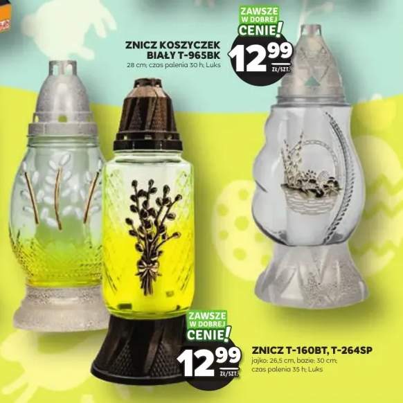 Znicz koszyczek biały T-965BK