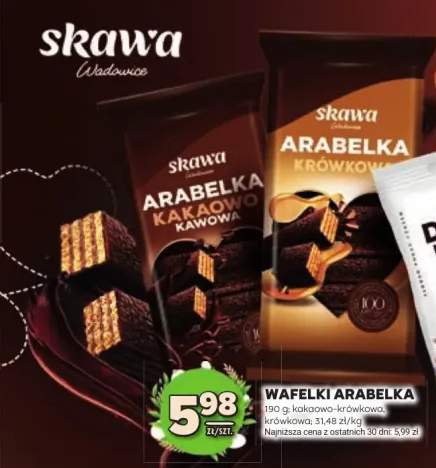 Wafelki Arabelka kakaowo-krówkowe, krówkowe