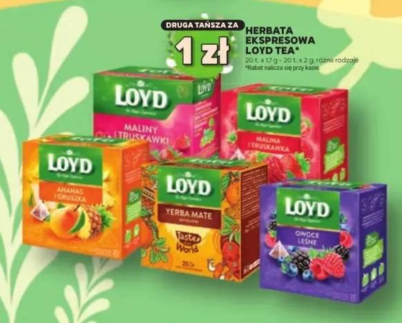 Herbata ekspresowa druga taniej za 1 zł