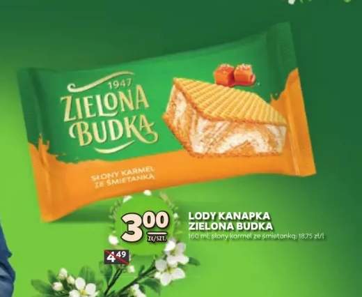 Lody kanapka słony karmel ze śmietanką Zielona Budka