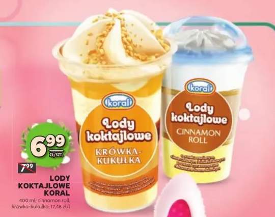 Lody koktajlowe cinnamon roll, krówka-likułka