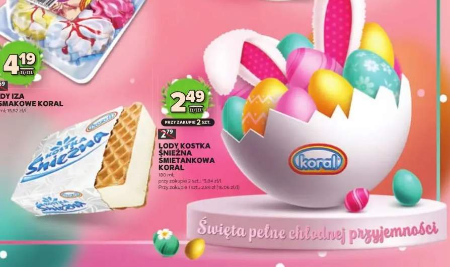 Lody kostka śnieżna śmietankowa