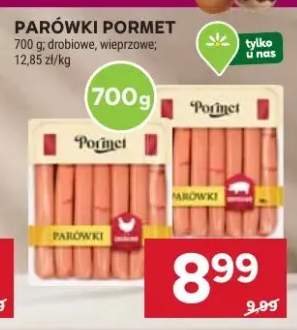 Parówki drobione, wieprzowe