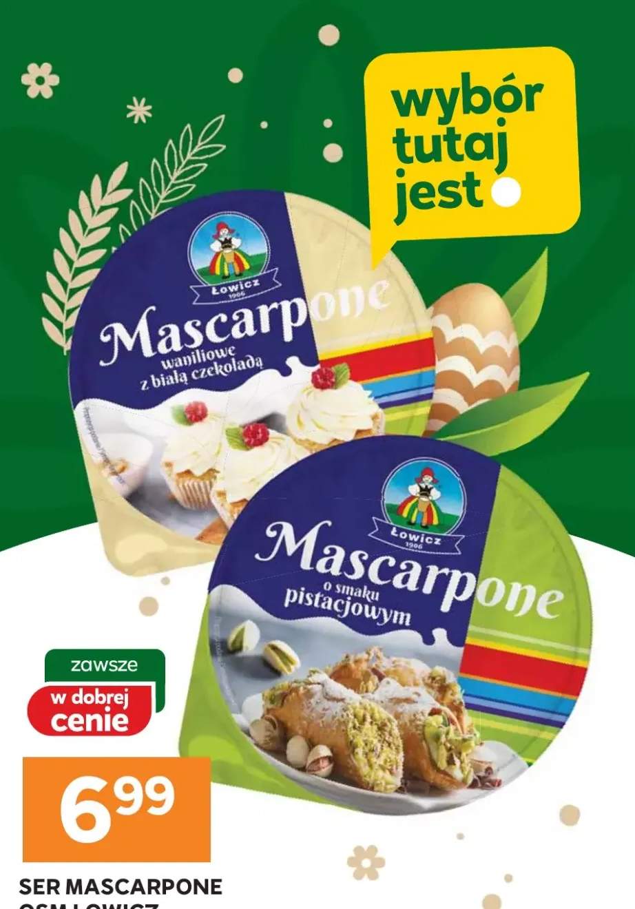 Ser mascarpone o smaku pistacjowym