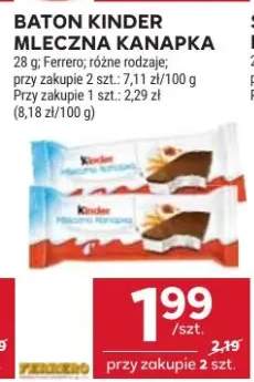 Baton Kinder mleczna kanapka