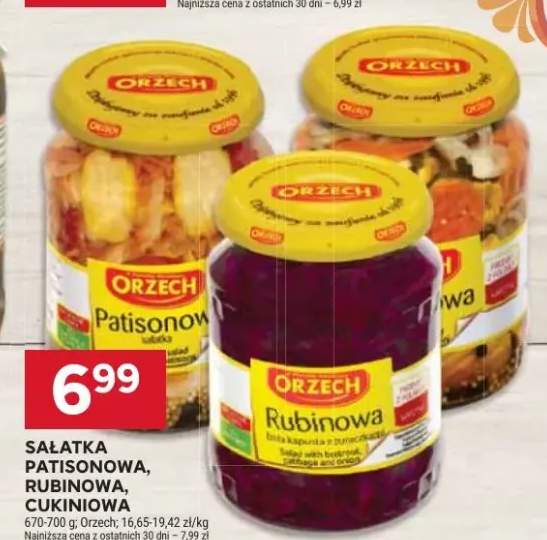 Sałatka patisonowa, rubinowa, cukiniowa