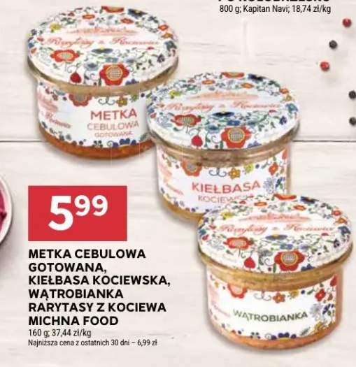 Metka cebulowa gotowana, kiełbasa kociewska, wątrobianka