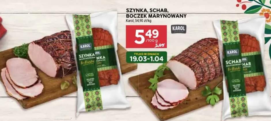 Szynka, schab, boczek marynowany