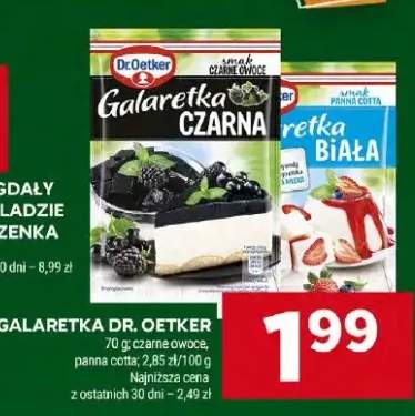 Galaretka czarne owoce, panna cotta