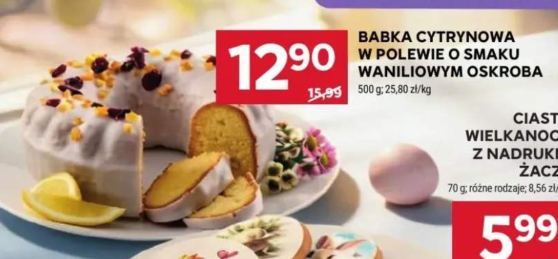 Babka cytrynowa w polewie o smaku waniliowym oskroba