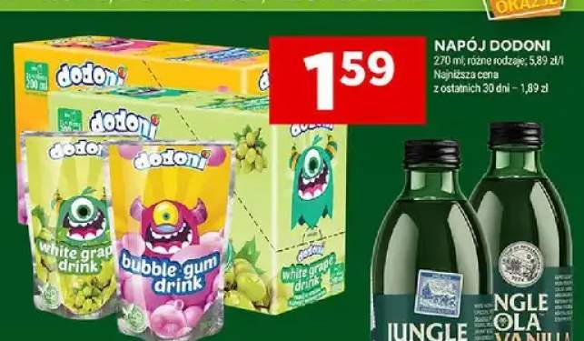 Napój dodoni white grape drink, bubble gum drink