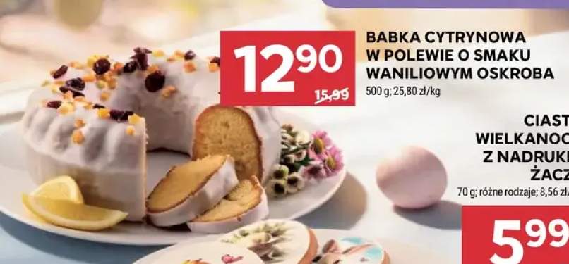 Babka cytrynowa w polewie o smaku waniliowym oskroba