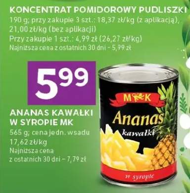Ananas kawałki w syropie