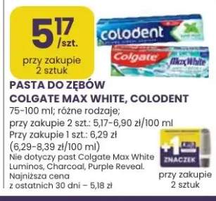 Pasta do zębów colgate max white, colodent