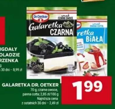 Galaretka czarne owoce, panna cotta