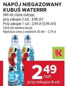 Napój niegazowany kubuś waterrr