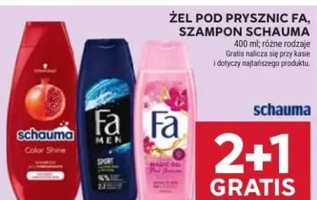Żel pod prysznic Fa, szampon Schauma