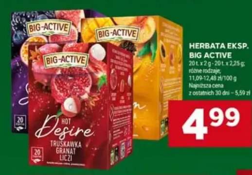 Herbata eksp. Big Active Hot Desire truskawka granat Liczi