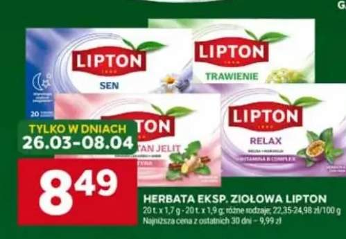 Herbata eksp. ziołowa Lipton Relax