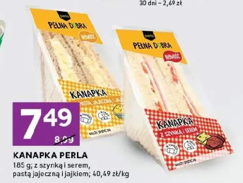 Kanapka perła z szynką krakowską pastą jajeczną i jajkiem