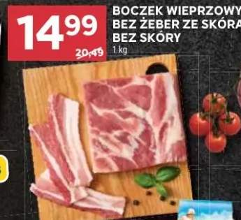 Boczek wieprzowy bez żeber ze skórą, bez skóry