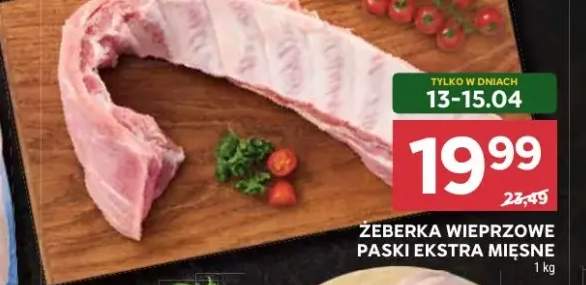 Żeberka wieprzowe paski ekstra mięsne