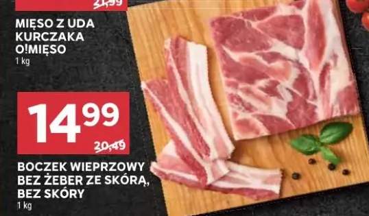 Boczek wieprzowy bez żeber ze skórą, bez skóry