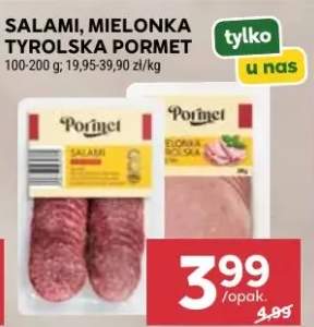 Salami, mielonka tyrolska pormet