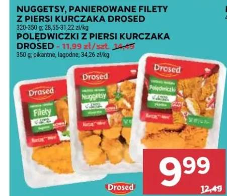 Nuggetsy, panierowane filety z piersi kurczaka
