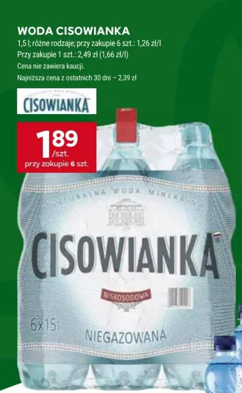 Woda niegazowana Cisowianka